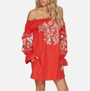 Free People Fleur Du Jour Enchanted Embroidered Mini Dress Size L